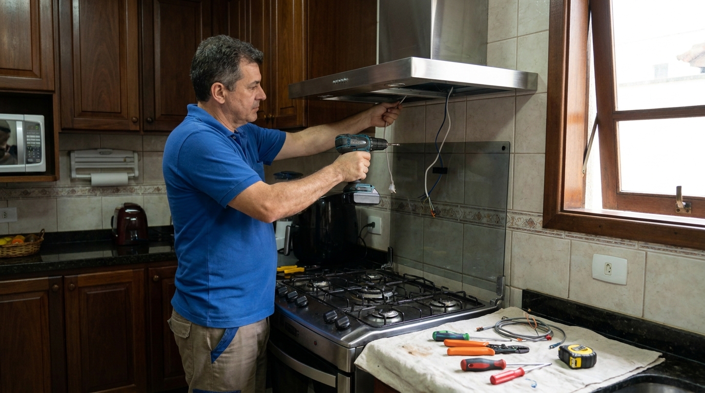 Instalacao de coifa e exaustor residencial em Porto Alegre‑RS