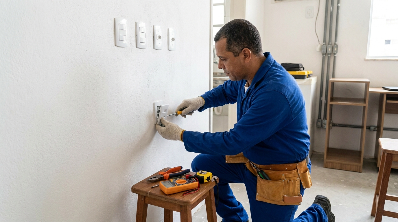 Instalacao de tomada e interruptor profissional em Porto Alegre‑RS