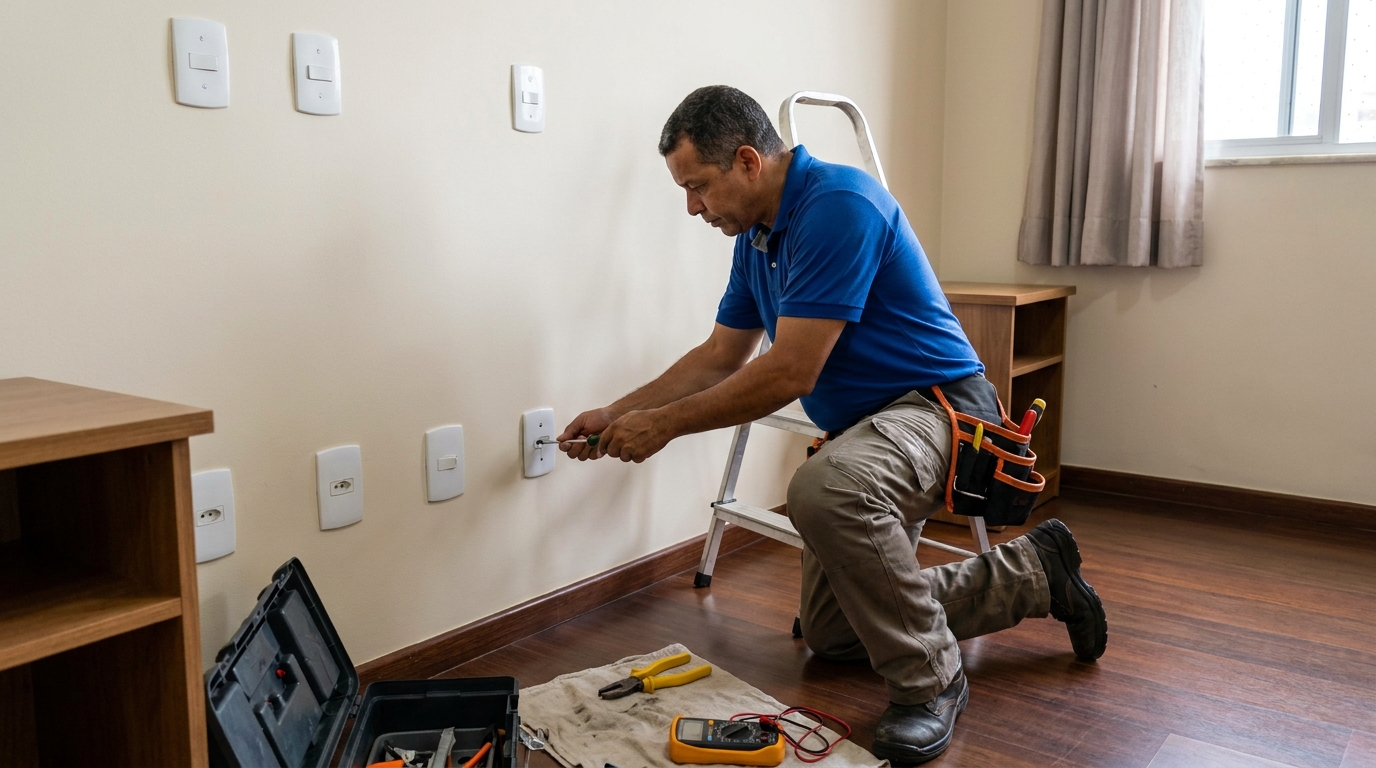 Instalacao de tomada e interruptor residencial em Porto Alegre‑RS