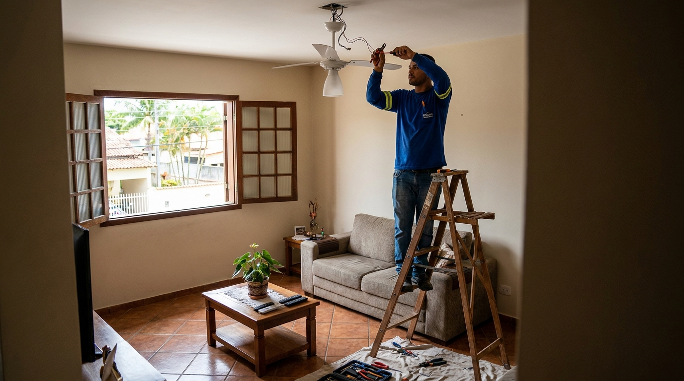 Instalacao de ventilador de teto profissional em Porto Alegre‑RS