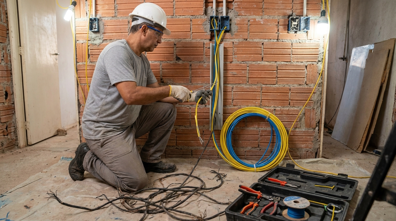 Troca de fiacao eletrica residencial em Porto Alegre‑RS